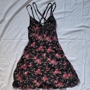 American Eagle Outfitters Floral Mini Dress - Black and Pink